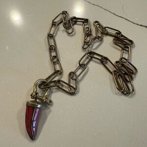 Elegant Red Pendant Chain Necklace